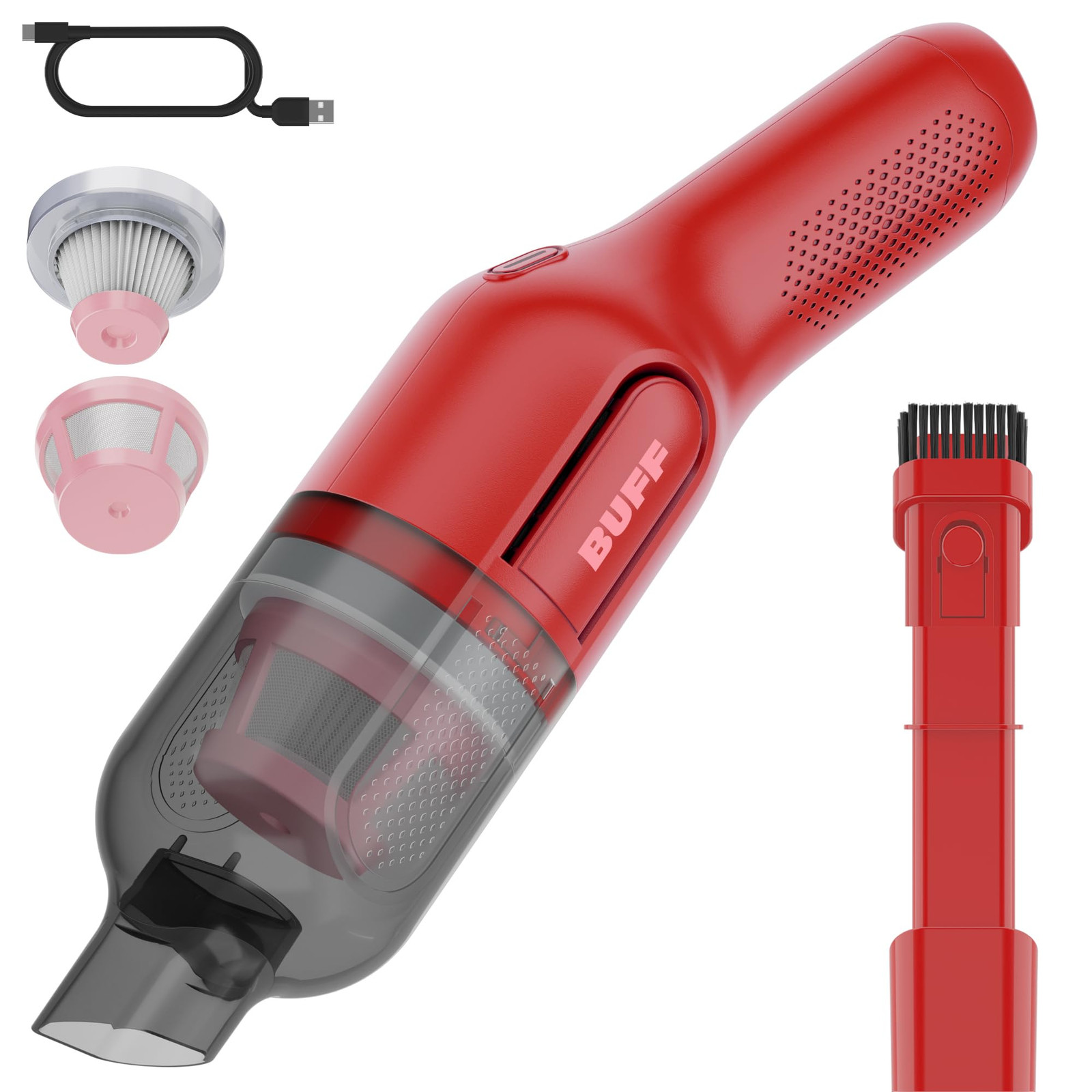 Cordless Handheld Vacuum, Rechargeable Car Vacuum Cleaner with Combo Crevice ...