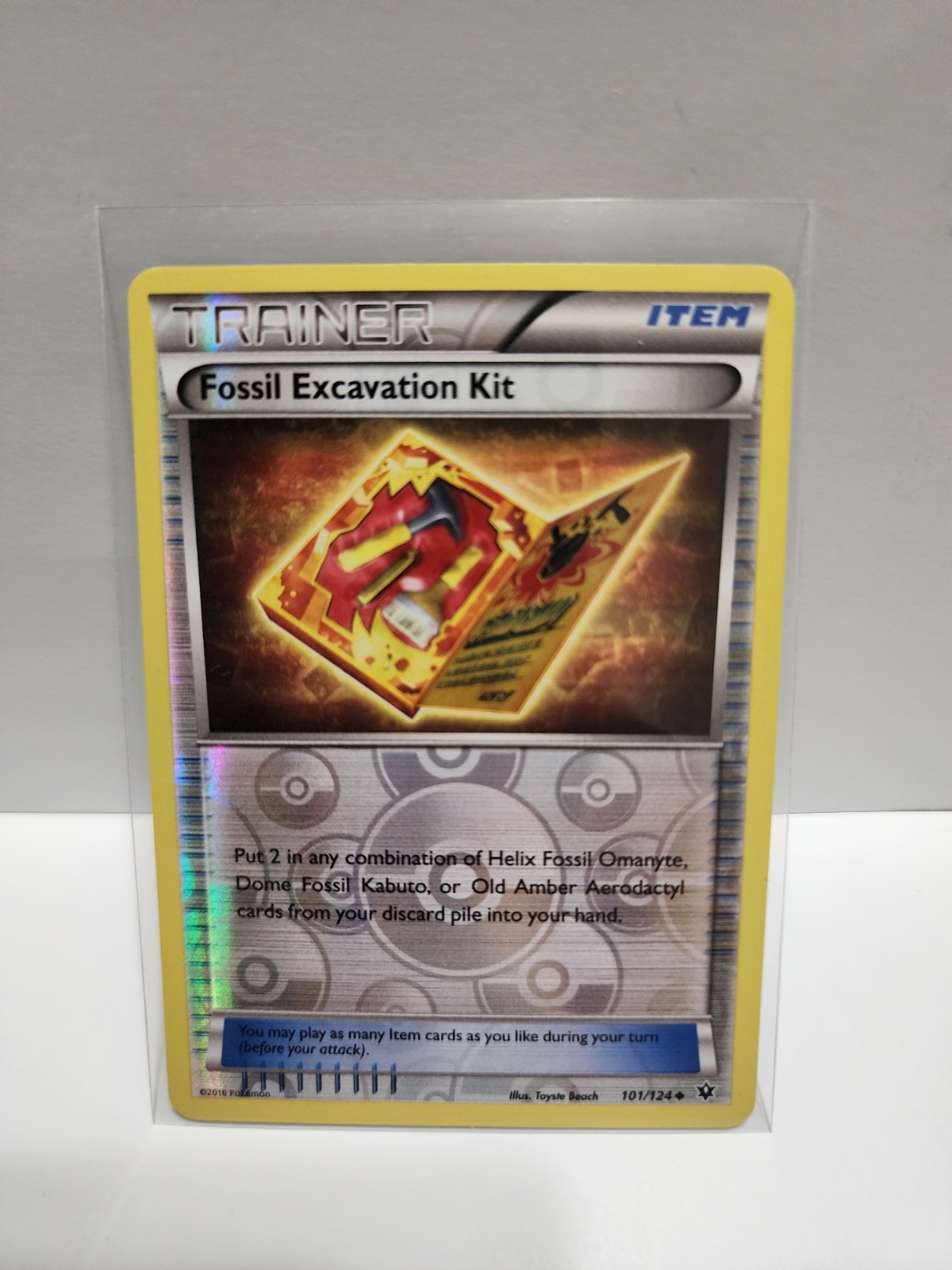 Fossil Excavation Kit 101/124 Fates Collide  Reverse Holo Pokemon TCG Card [ENG]