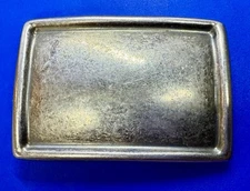 Simple Plain Blank Craft Project Silver Tone Rectangular Belt Buckle High Border