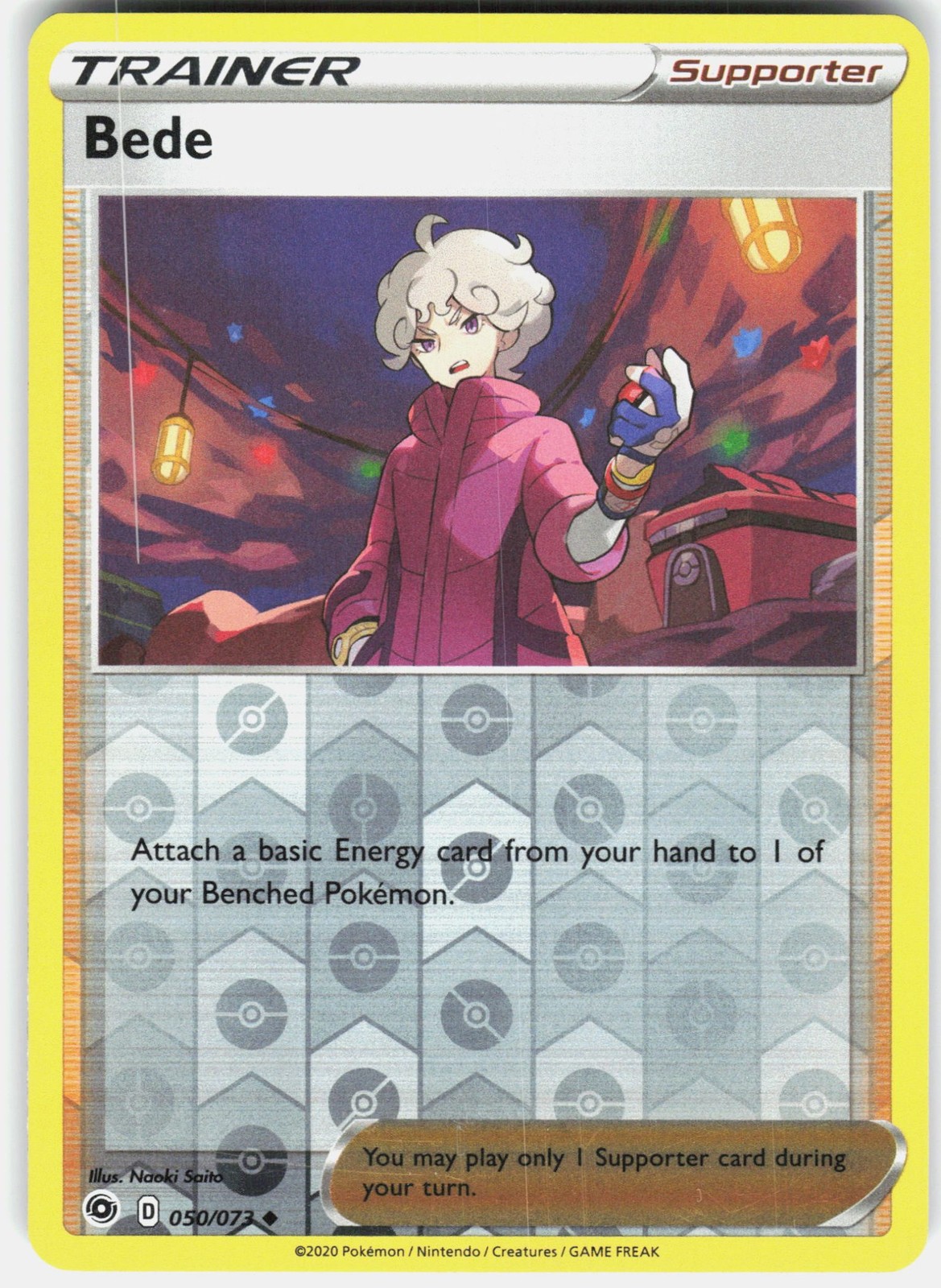 Bede 50/73 Champion's Path Reverse Holofoil Pokemon Near Mint NM