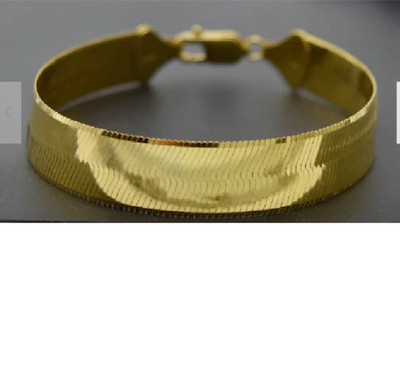 10k Yellow Gold 10 MM FlexibleHERRINGBONE 8 inch Chain Bracelet 9.8 Grams