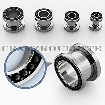 Unisex Flesh Plug Piercing Ohr Tube Tunnel Schwarz Taper Ø 12mm