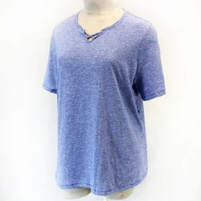 Catherines Plus Blue STRIPE Crisscross Tee Top Blouse  6X 38/40