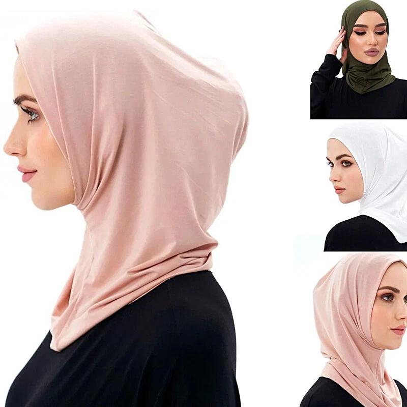 Fashion Women Ice Silk Islamic Hijab Scarf Muslim Turban Hat Cap Head Wrap  Shawl | eBay