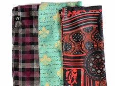 Bundle of 3 pocket squares, wore once 9" ,cotton blend