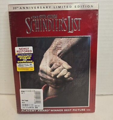 Schindler's List (DVD, 1993) 20th Anniversary Edition, Brand New
