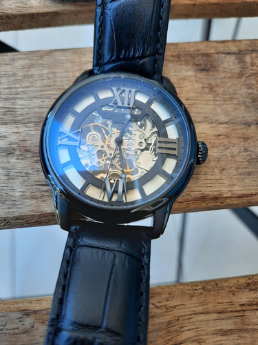 Thomas Earnshaw Longitude Skeleton Set Hand Wind Gray Dial w Pen - Picture 7 of 15