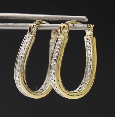 Gold Vermeil 925 CZ Funkelnde Creolen