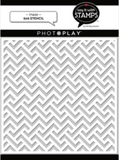 Crafts PhotoPlay 6X6 Stencil Maze Zig Zag Lines Repeats