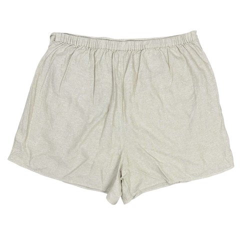 Old Navy pantaloncino donna misto lino taglia 2x beige vita alta avvolgente davanti spiaggia nuovo senza etichette - Foto 5 di 8