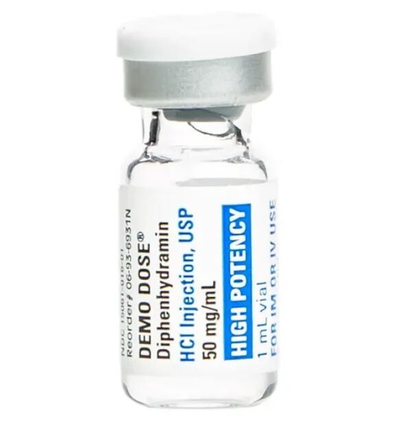 Demo Dose® DiphenhydrAMIN Benadrl 50mg mL 1mL