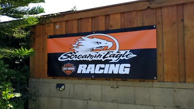 Harley Davidson Screaming Eagle Racing Wall Hanging Banner Store Sign Poster