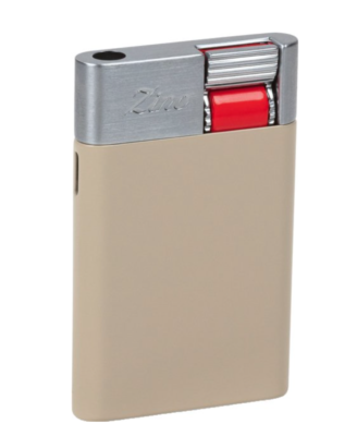Zino ZM Jetflame Cigar Lighter, Shiny Beige & Brushed Chrome