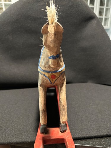 Vintage Folk Art Handcrafted / Handpainted Wooden Rocking Horse - Picture 12 of 14