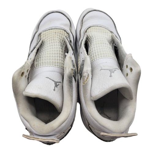 Nike Shoes Boys Size 1Y Air Jordan 4 IV Bp Sneakers White 308499-100 - Picture 7 of 11