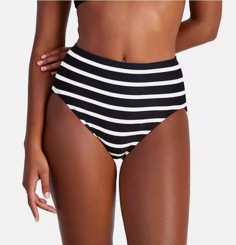 Kate Spade New York Breton Black Stripe High Waist Bikini Bottom Size Small NWT - Picture 16 of 17