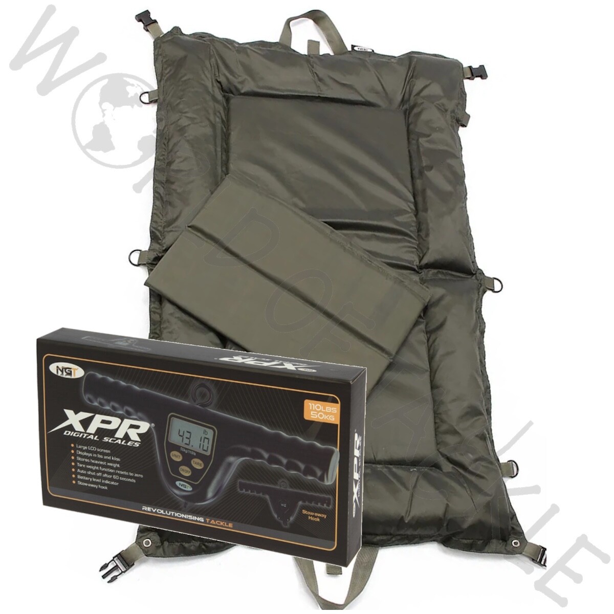 Carp Fishing Beanie Unhooking Mat NGT and T Bar XPR Scales Large Mat 104cm  x64cm