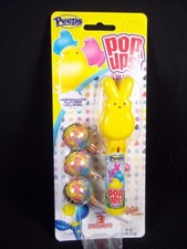 Peeps Easter Pop Ups Yellow Bunny 3 marshmallow flavored lollipops NEW 2023