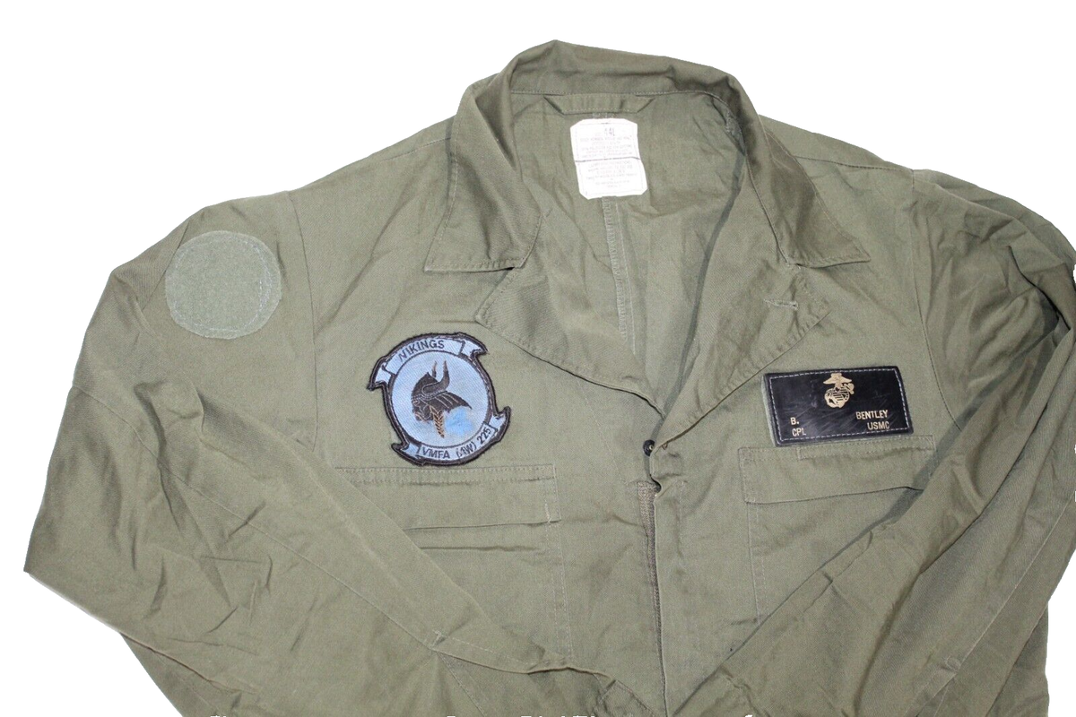 USMC US Marine Corps Olive Green OD Cotton Utility Coveralls USMC US Marine Corps Olive Green OD Cotton Utility Coveralls