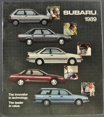 1989 Subaru Brochure X7 XT GL DL RX Justy Sedan Wagon Coupe