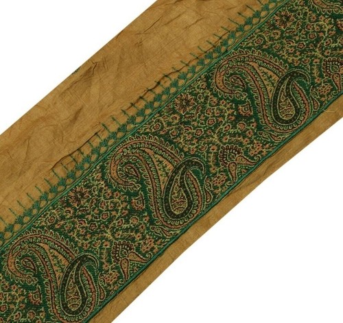 Vintage Sari Bordüre Indisch Handarbeit Nähen Borte Webband Spitze Grün
