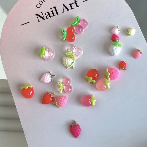 50pcs Fruit Sweet Strawberry Nail Art Charms Decor DIY Summer Nail Art Acces GF - Picture 7 of 17