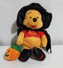 Halloween Winnie The Pooh Witch Pumpkin Disney Store 8" Bean Bag Plush