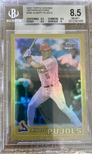 Albert Pujols [Retrofractor] #596 2001 Topps Chrome card