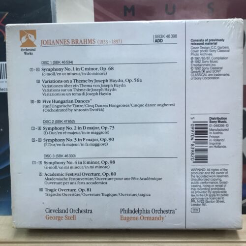 Brahms Die 4 Symphonien: 3 CD Set Szell Cleveland Sony Box Neu Versiegelt 1992 - Bild 2 von 3