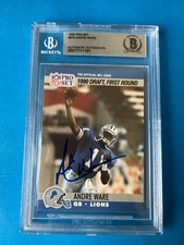 Andre Ware Heisman 1990 Pro Set Rookie Card Signed Auto Beckett BAS