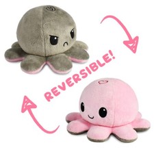 NEW IN SEALED BAG TeeTurtle - The Original Reversible Octopus Plushie Gray/Pink