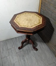 Shabby Chic French Victorian Style Octagonal Pedestal Accent Table C