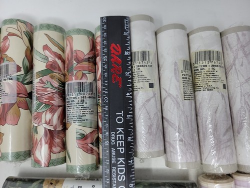 Lot of 15 Brewster Wallcoverings Prepasted Vinyl Wall Border Floral Wheat NEW - Picture 2 of 16