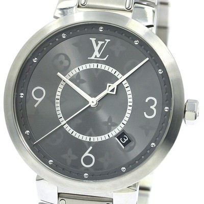 LOUIS VUITTON Tambour Slim Eclipse Q1DM0 Date Quartz Men's