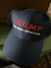 New Official Trump Navy Blue Red Cap Hat Made in USA Make America Great Again