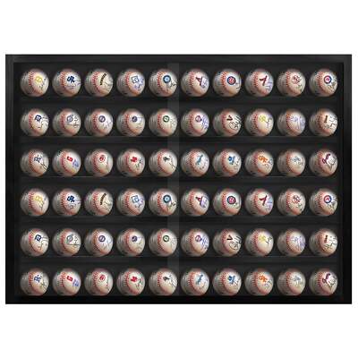 PENNZONI Baseball Display Case, Acrylic Hockey Puck Display Case, Holds 60 Balls