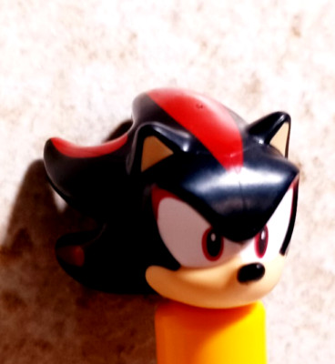 New Sonic Head Big HAIR Black Red Stripes Video Game SHADOW Rival Villain Hedge
