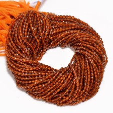 Natural Hessonite Garnet Gemstone Coin Faceted Beads 4X4X2 mm Strand 13" GB-392