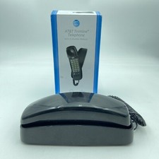 AT T Trimline Memory Telephone 210 Corded Wall Desk Phone Black Illuminated