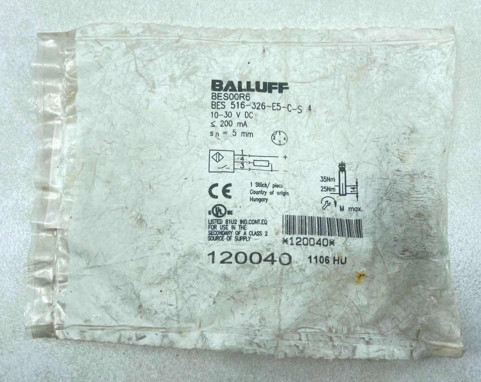 Balluff BES00R6 BES 516-326-E5-C-S4 Standard Inductive Sensor 5MM Range PNP 4pin - Image 2 of 4