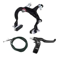 BMX Rear Alloy Brake Caliper  kit BMX Black with Left hand lever, side pull