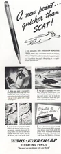 1939 Wahl Eversharp: Quicker Than Scat Vintage Print Ad