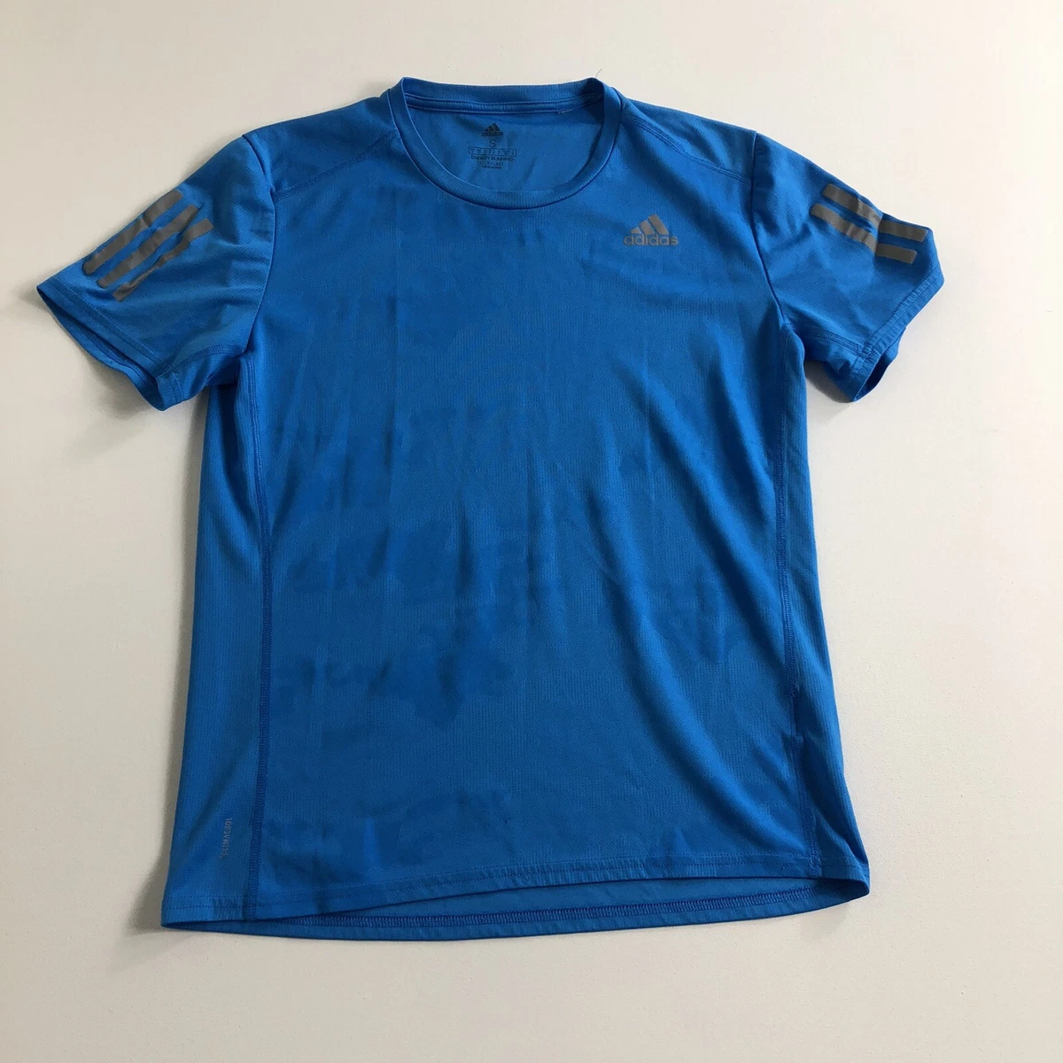ADIDAS ENERGY RUNNING T Shirt Size Small Blue Men s Athletic Active Gym train