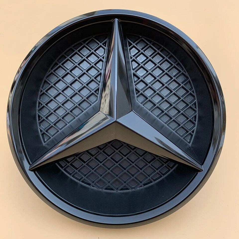 For Mercedes-Benz C117 W205 W212 W218 Front Grille Star Black Badge Emblem - Image 3 of 4