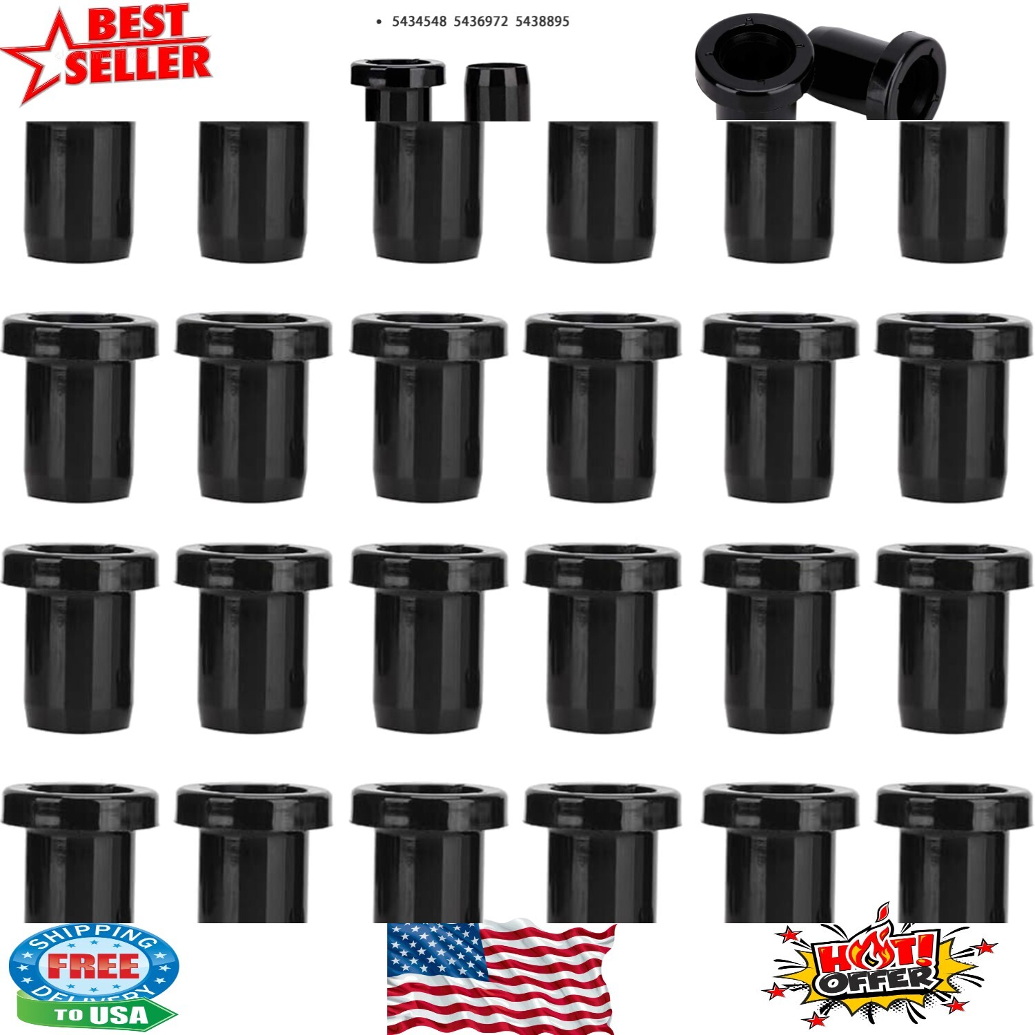 Polaris 400-900 A Arm Bushing Kit - 24pcs High-Quality Replacement