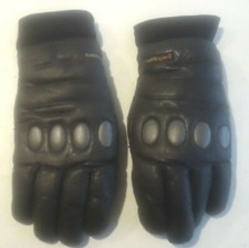 Vintage 1980  s Hot Fingers Woman  s Medium Black Faux Leather Ski Gloves