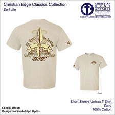 T-shirt CEA Surf Life con Cristo Jesus Christian Edge abbigliamento S M L XL 2-5XL