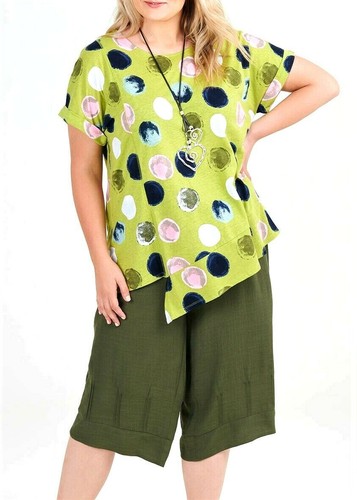 TS TAKING SHAPE plus size S / 16 Cuba Crop Pants khaki comfy wide leg fit NWT! - Picture 3 of 3