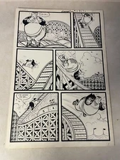 HUMPHREY #19 original comic art  1951 AVISON KREMER falls on ROLLER COASTER