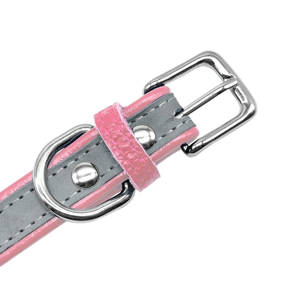 Personalisierte Hundehalsband Mit Name Gravur Reflektierendes für Chihuahua Rosa - Bild 4 von 4